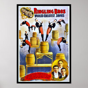 Pôster Cartaz Ringling Brothers Circus Raschetta Brothers