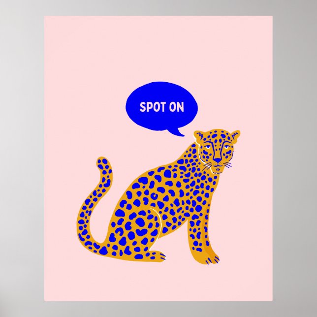 Poster Cartaz Rosa Maximalista Eclético Leopardo Pontual (Frente)