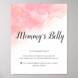 Poster Cartaz Rubor Dourado Adivinhe a Barriga da Mamãe