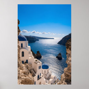 Poster Cartaz Santorini Blue Horizon