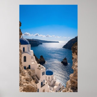 Poster Cartaz Santorini Blue Horizon