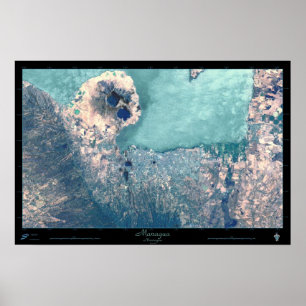 Pôster Cartaz Satélite de Managua, Nicarágua