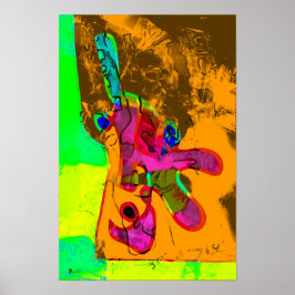Poster Cartaz Selfie Laranja Abstrato 12 x 18