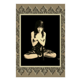 Pôster Cartaz Sepia com Dançarina Vintage