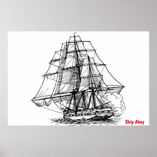 Poster Cartaz Ship Ahoy (Frente)