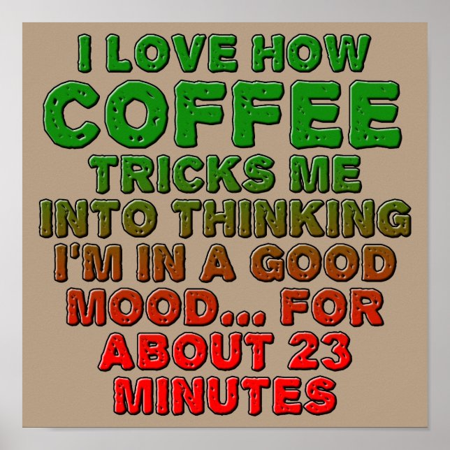 Poster Cartaz Sinal de Café Bom Humor Engraçado (Frente)