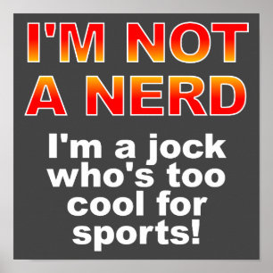 Poster Cartaz Sinal Nerd Atleta Engraçado
