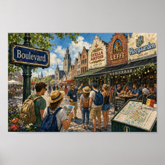 Poster Cartaz Sonho de Dia da Avenida Belga Ensolarada