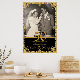 Poster Cartaz Suspenso de 50º Aniversário de Casamento