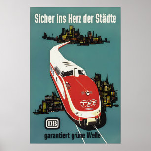 Poster Cartaz TEE Ferrovias Alemãs Trem de Alta Velocidad