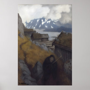 Poster Cartaz Theodor Kittelsen ele percorre o país