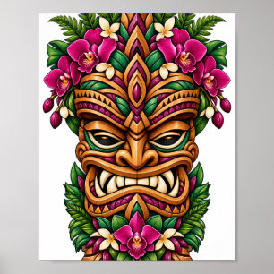 Poster Cartaz Tiki Chama de Orquídea