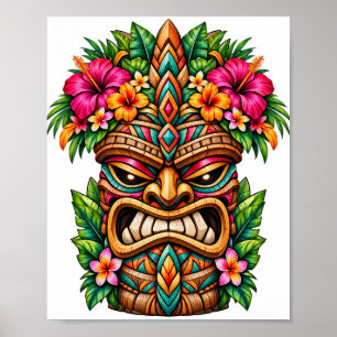 Poster Cartaz Tiki Coroa de Frangipani