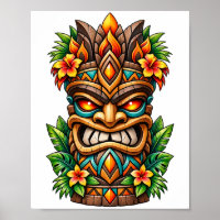 Cartaz Tiki Coroa de Palma Dourada