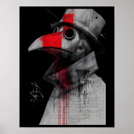 Poster Cartaz Trash Polka de Médico da Peste Gótico
