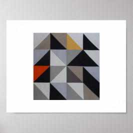 Pôster Cartaz - Triângulo Geométrico Abstrato Laranja