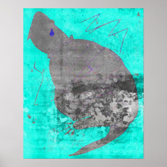 Poster Cartaz Turtle Teardrop 16 x 10 (Frente)