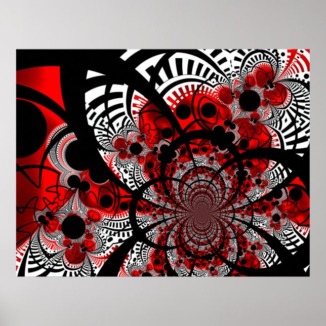 Poster Cartaz Ventra Twist Vermelho Arte Abstrata (Frente)