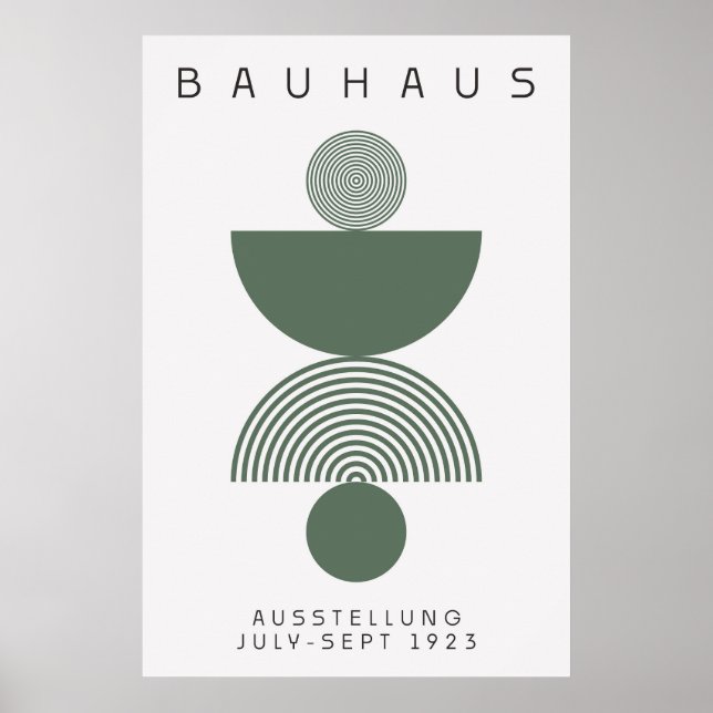 Poster Cartaz Verde Sage Bauhaus (Frente)
