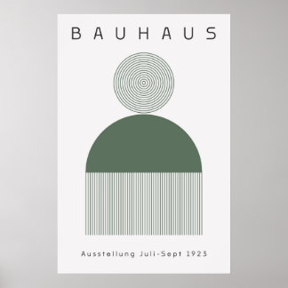 Poster Cartaz Verde Sage Bauhaus