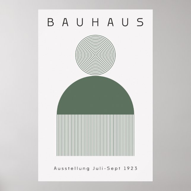 Poster Cartaz Verde Sage Bauhaus (Frente)