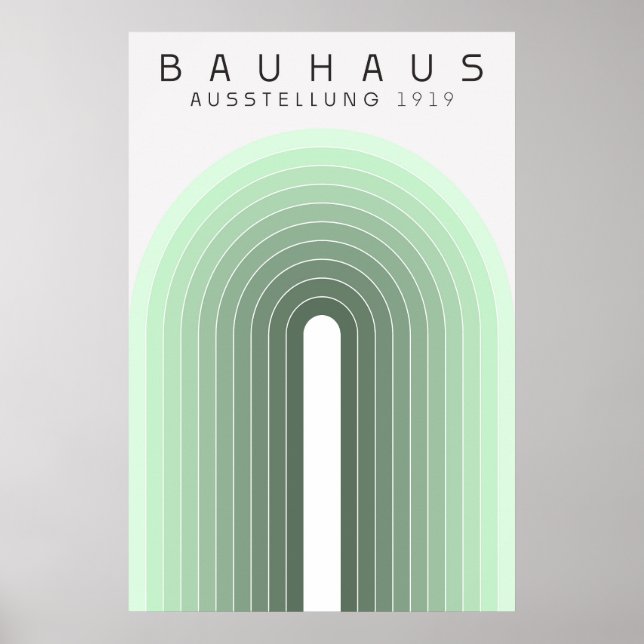 Poster Cartaz Verde Sage Bauhaus (Frente)