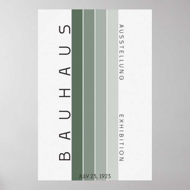 Poster Cartaz Verde Sage Bauhaus (Frente)