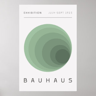 Poster Cartaz Verde Sage Bauhaus