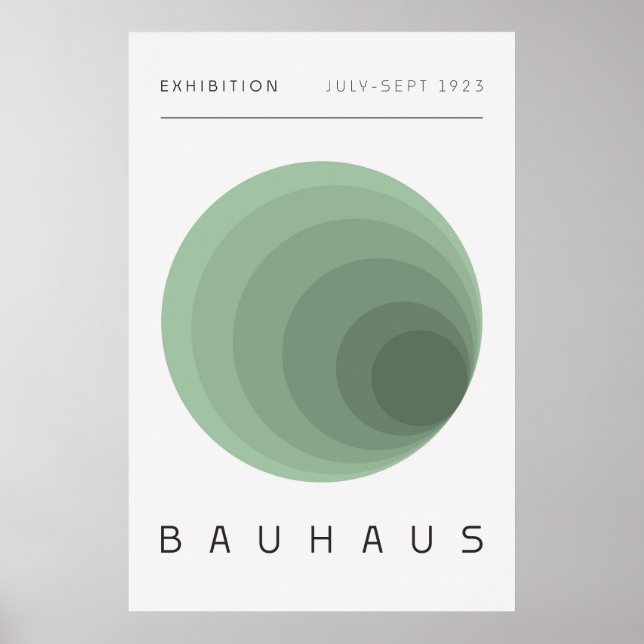 Poster Cartaz Verde Sage Bauhaus (Frente)