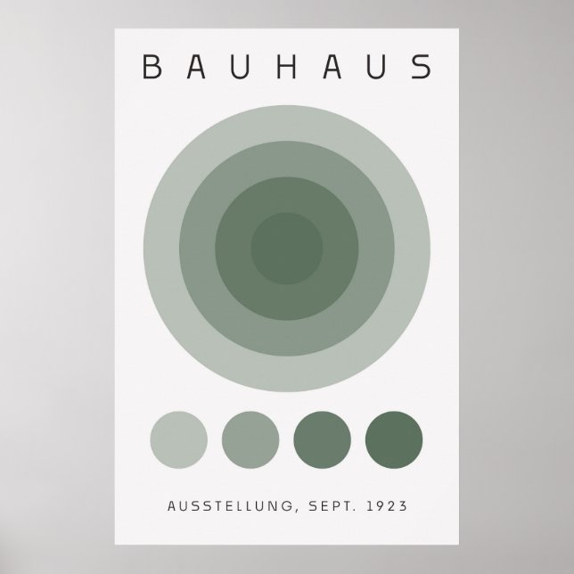 Poster Cartaz Verde Sage Bauhaus (Frente)