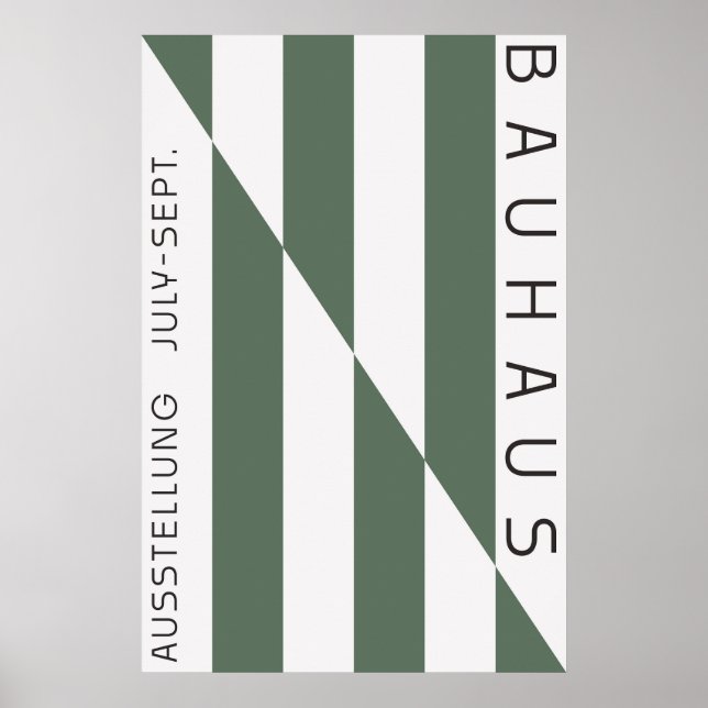 Poster Cartaz Verde Sage Bauhaus (Frente)
