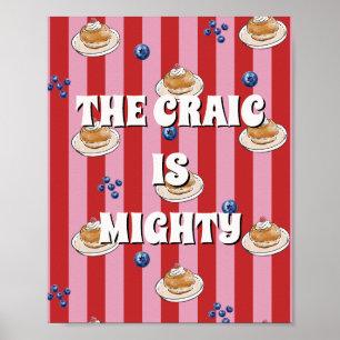 Poster Cartaz Vermelho e Rosa irlandês O craic é poderoso
