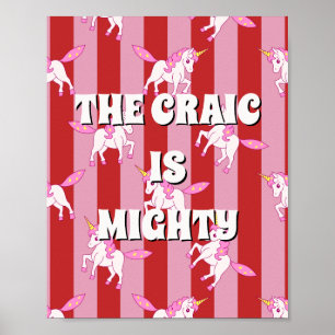 Poster Cartaz Vermelho e Rosa irlandês The craic is might