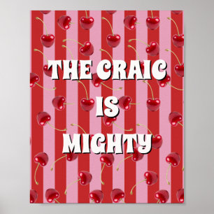 Poster Cartaz Vermelho e Rosa irlandês The craic is might