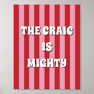 Poster Cartaz Vermelho e Rosa irlandês The craic is might