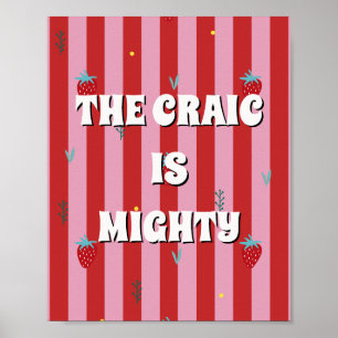 Poster Cartaz Vermelho e Rosa irlandês The craic is might