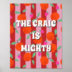 Poster Cartaz Vermelho e Rosa irlandês The craic is might