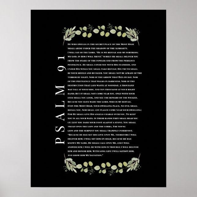 Poster Cartaz Versículos da Bíblia Folhas de Eucalipto Sa (Frente)
