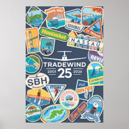Poster Cartaz Vertical do 25º Aniversário da Tradewind