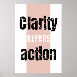 Poster Cartaz Vertical Minimalista Clareza Antes da Ação