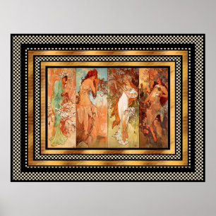 Pôster Cartaz Vintage Alphonse Mucha Painel Art Nouveau
