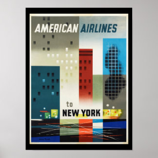 Poster Cartaz Vintage Art Déco de Nova York