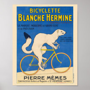 Poster Cartaz Vintage Bicyclette Blanche Hermine 1926