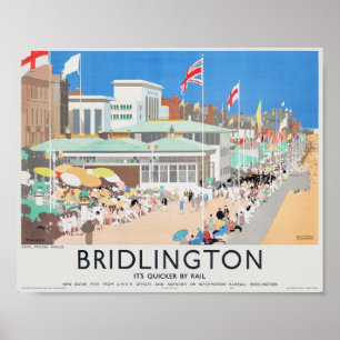Poster Cartaz Vintage Bridlington Reino Unido 1939