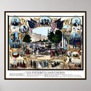 Poster Cartaz Vintage Celebração da 15ª Emenda 1870