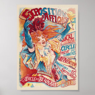 Poster Cartaz Vintage Cercle des Beaux-Arts de Liège 1895