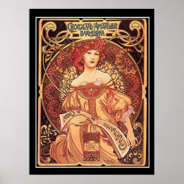 Poster Cartaz Vintage Chocolate Amatller alphons mucha