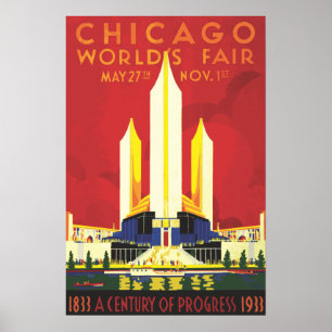 Pôster Cartaz Vintage da Feira Mundial de Chicago