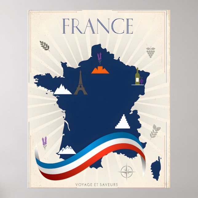 Poster Cartaz Vintage da França (Frente)