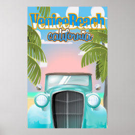 Pôster Cartaz vintage da Praia de Venice, Califórnia.